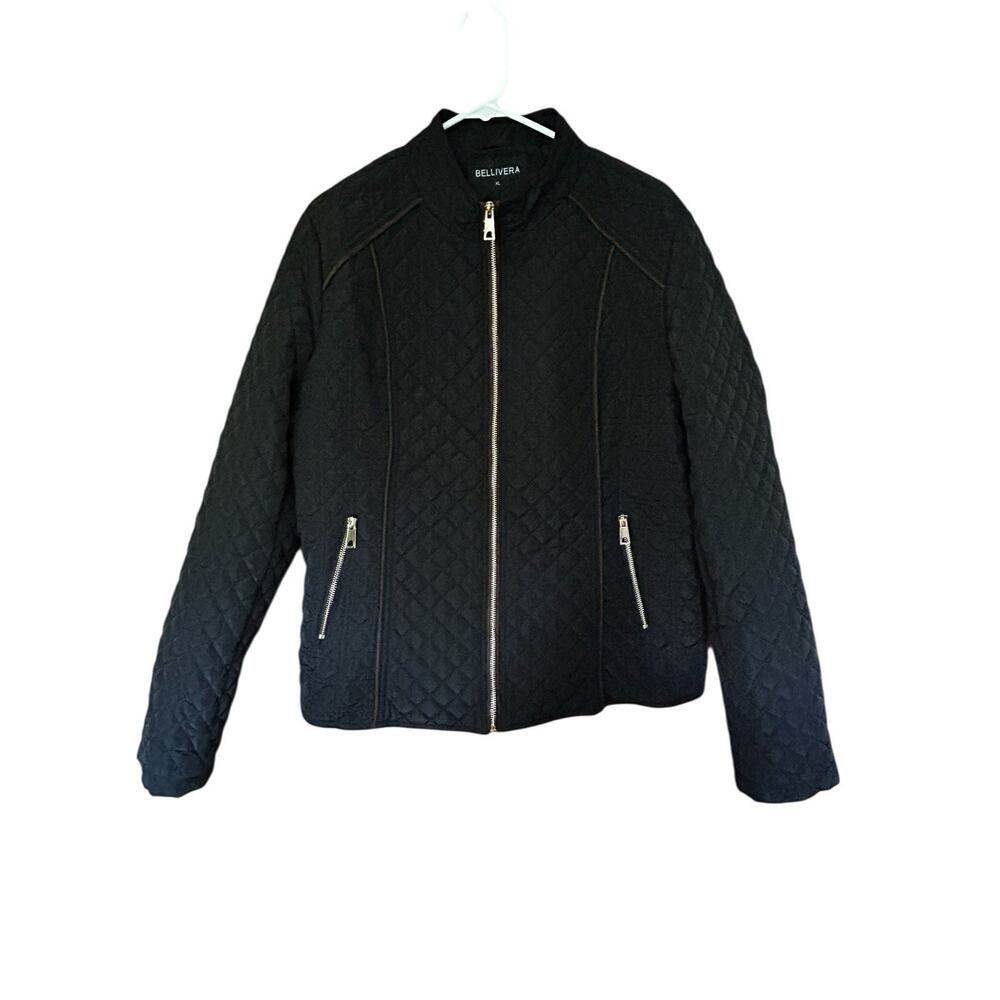 Bellivera Womens Diamond Quilted Lightweight Puffer Jacket Black Size XL
